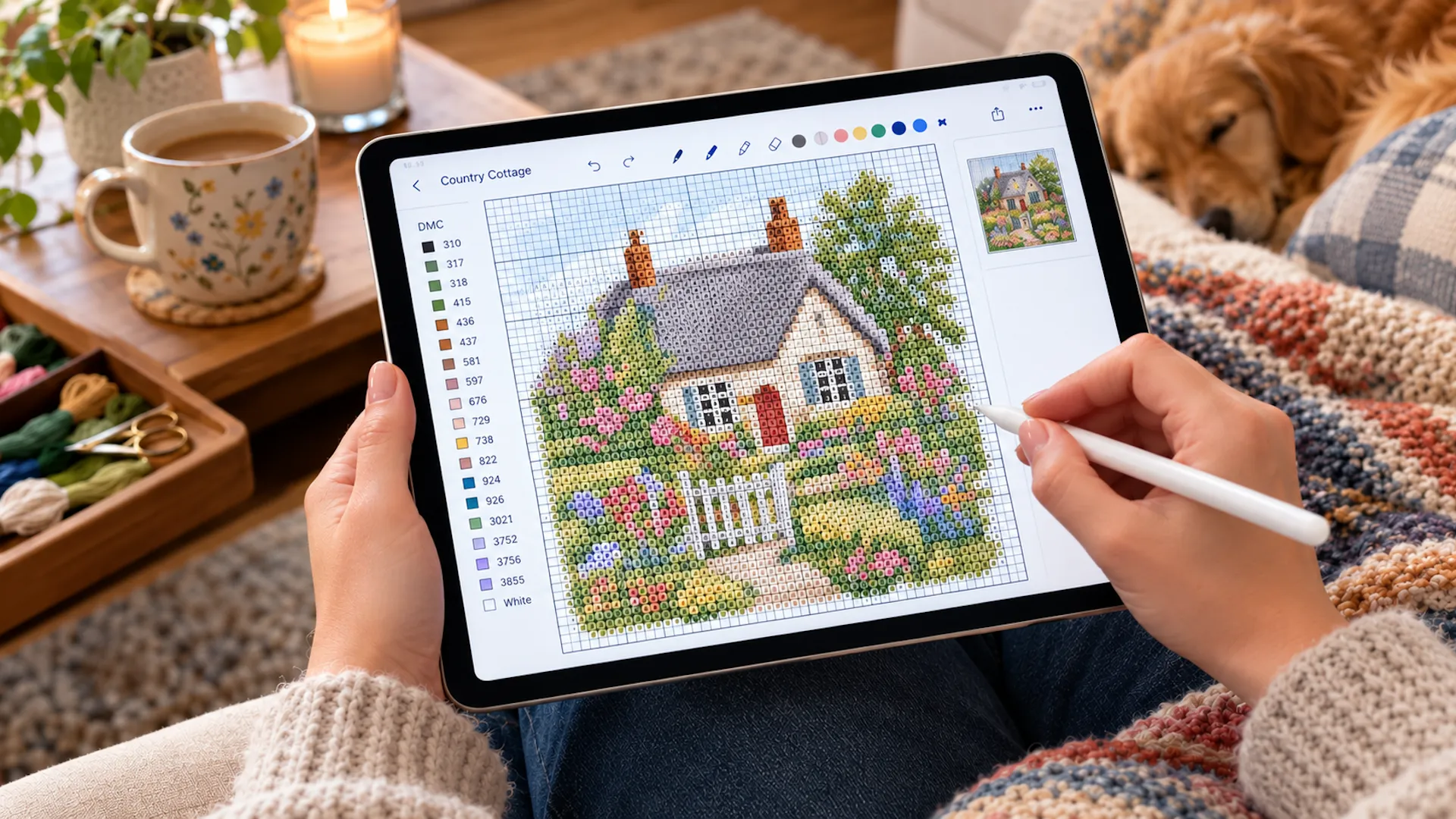 Marking Up PDF Cross Stitch Charts on an iPad or iPhone