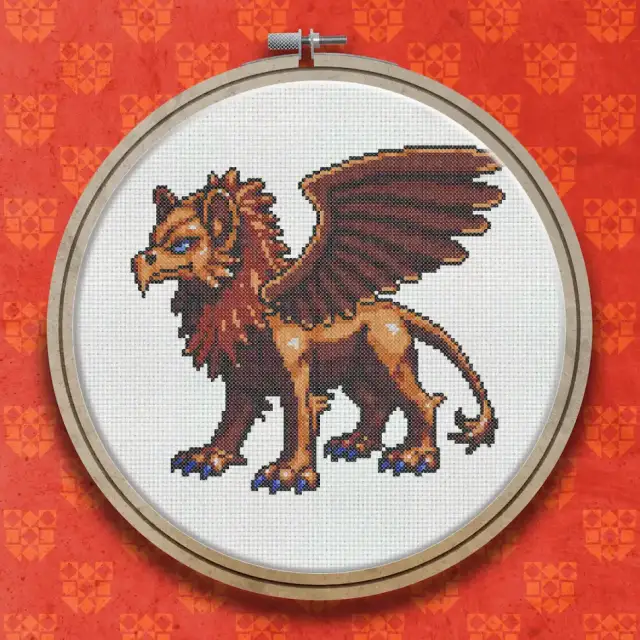 Griffin cross stitch pattern