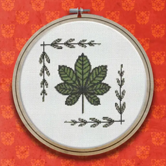 Chestnut Leaf cross stitch pattern