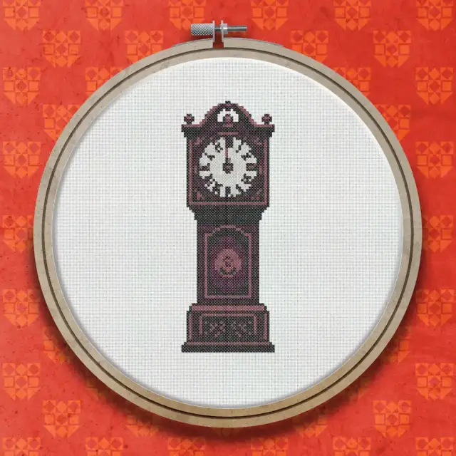 Antique Grandfather Clock cross stitch pattern