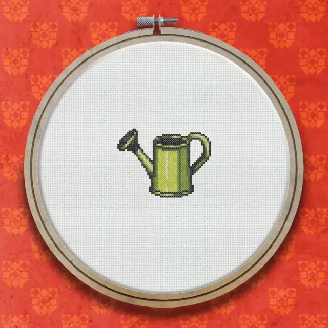 Watering Can cross stitch pattern