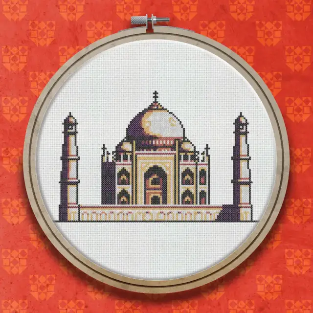 Taj Mahal cross stitch pattern