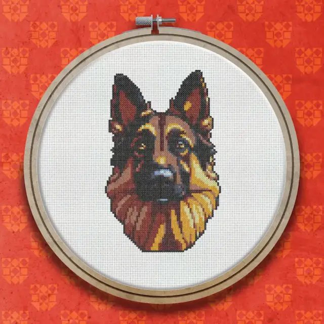 German Shepherd cross stitch pattern