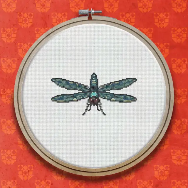 Dragonfly cross stitch pattern
