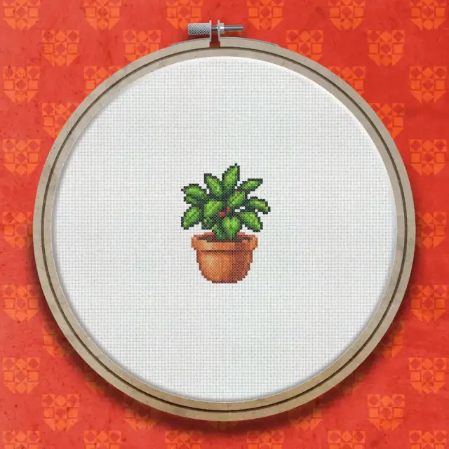 Pot Plant cross stitch pattern