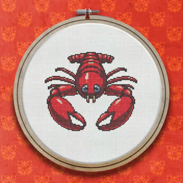 Lobster cross stitch pattern