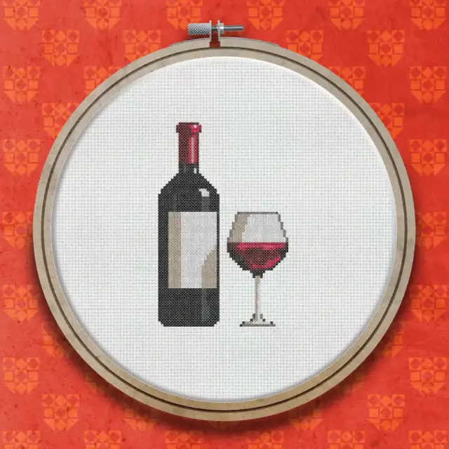 Bottle Of Wine cross stitch pattern