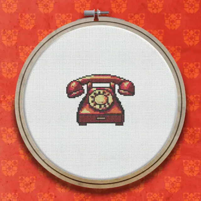 Old Fashioned Telephone cross stitch pattern