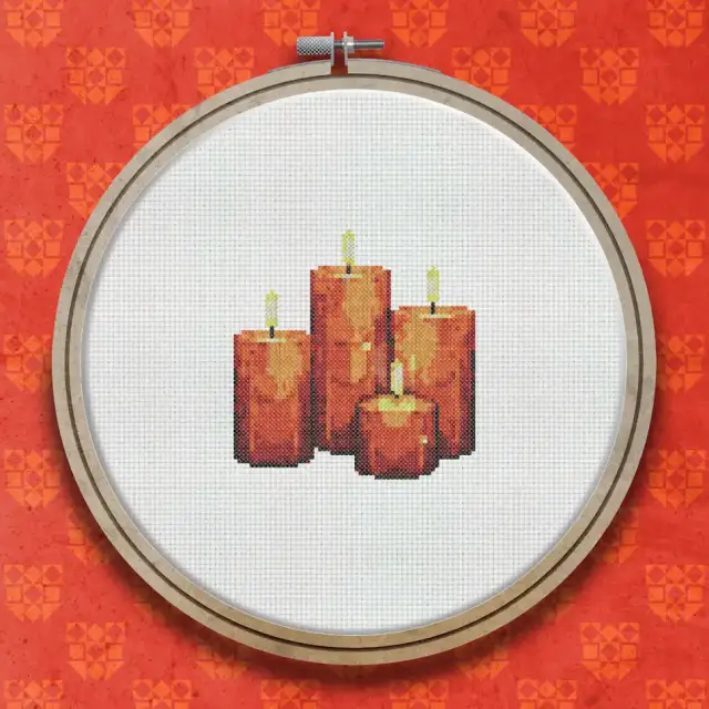 Candles cross stitch pattern