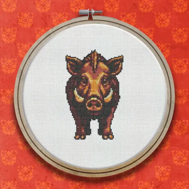 Wild Boar cross stitch pattern