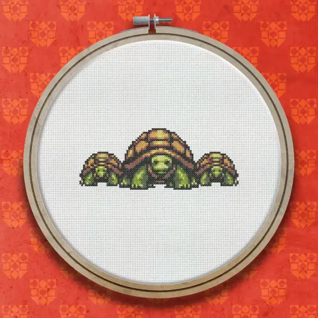 Three Tortoises cross stitch pattern