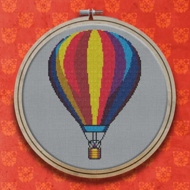 Hot Air Balloon cross stitch pattern
