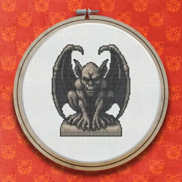Gargoyle Sentinel cross stitch pattern