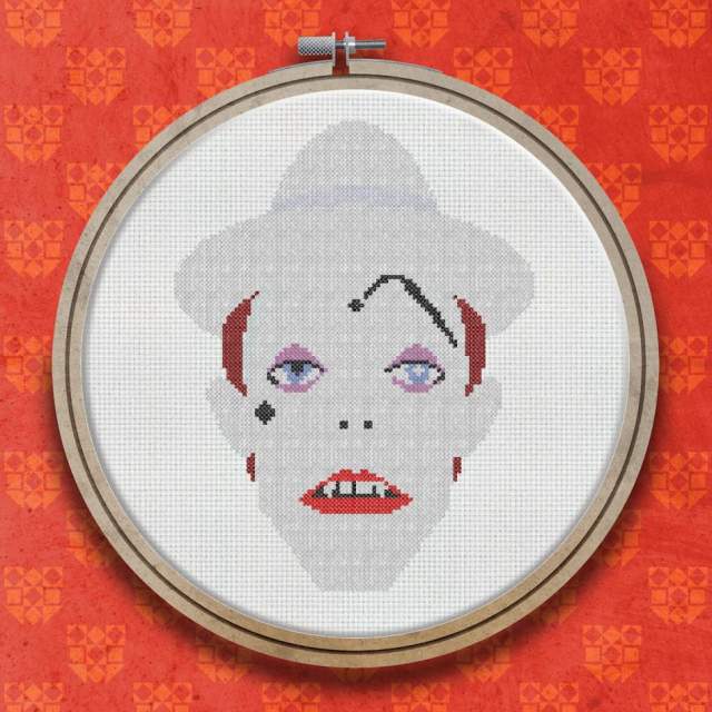 David Bowie 1980 cross stitch pattern