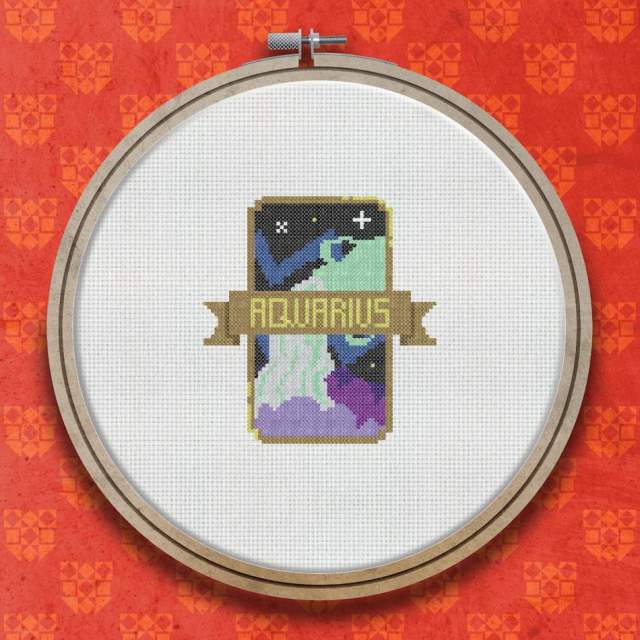 Aquarius cross stitch pattern