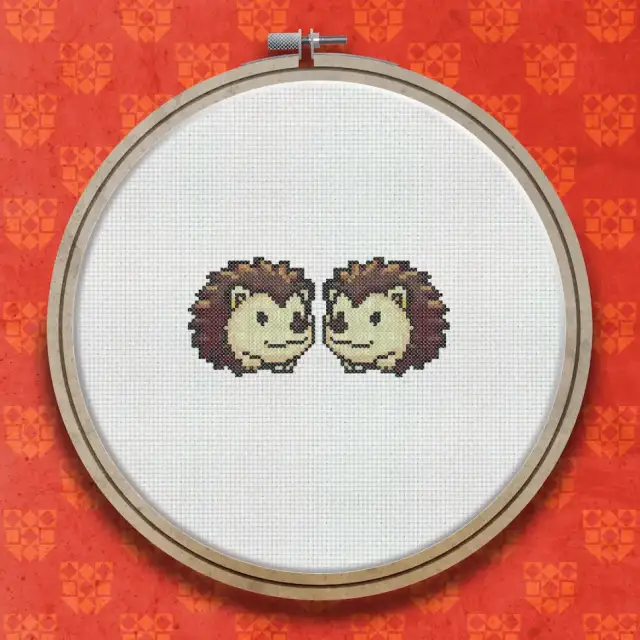 Hedgehog Pair cross stitch pattern
