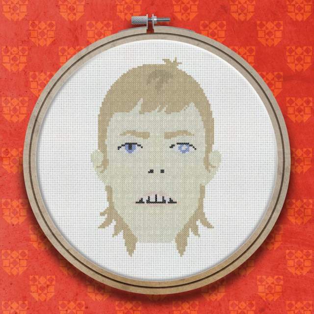 David Bowie 1978 cross stitch pattern
