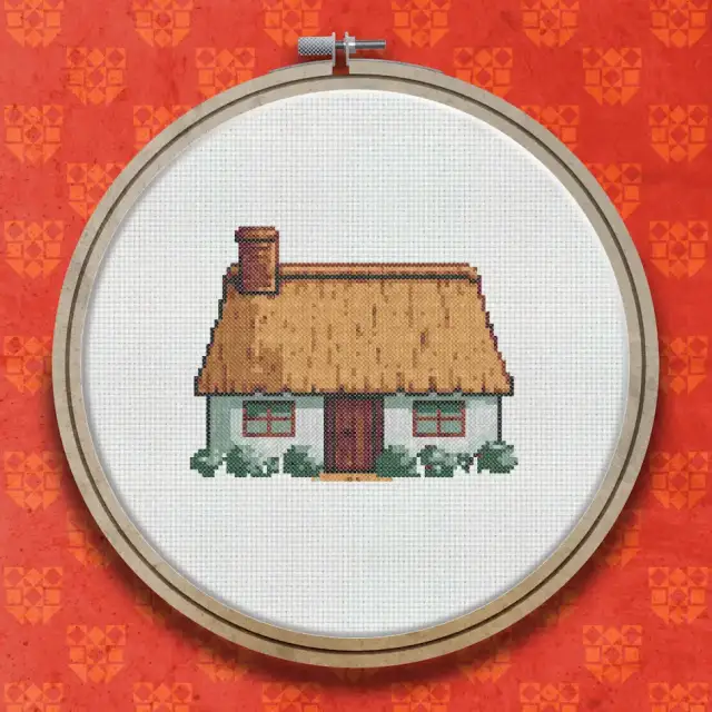 Thatched Cottage cross stitch pattern