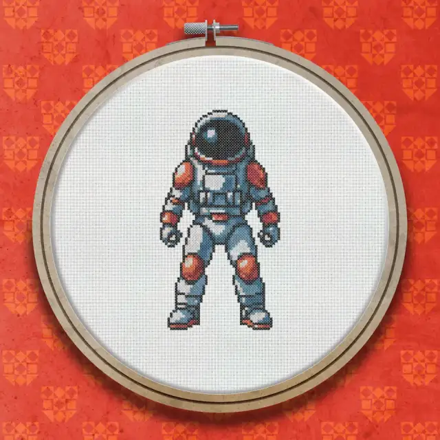 Astronaut cross stitch pattern