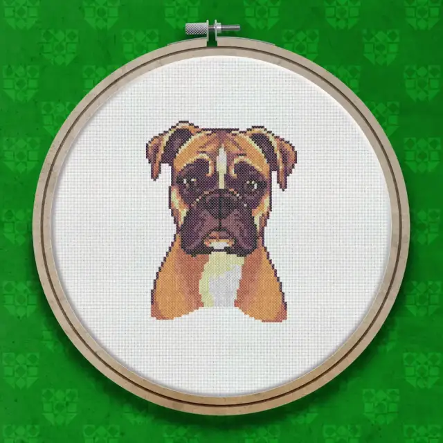Boxer Dog Portrait cross stitch pattern