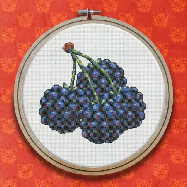 Blackberries cross stitch pattern