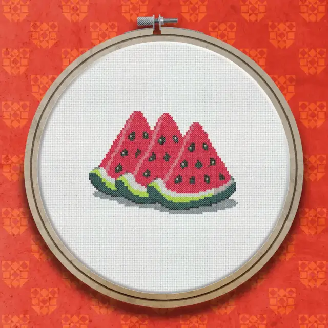 Watermelon cross stitch pattern