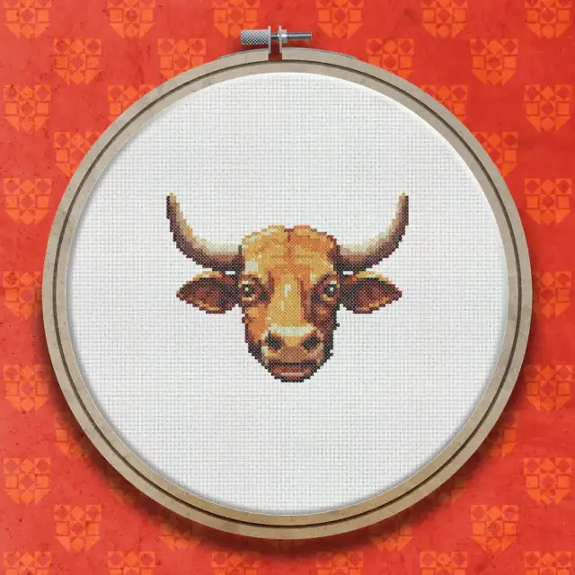 Bulls head cross stitch pattern