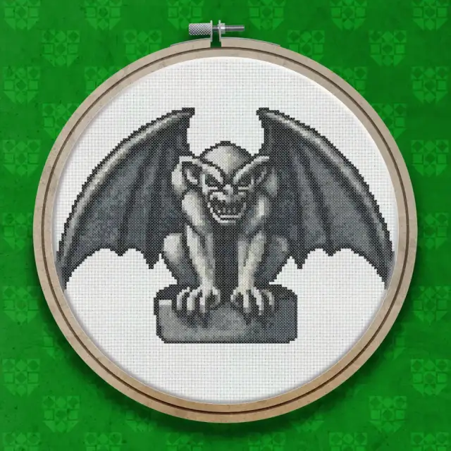 Gargoyle on a Plinth cross stitch pattern