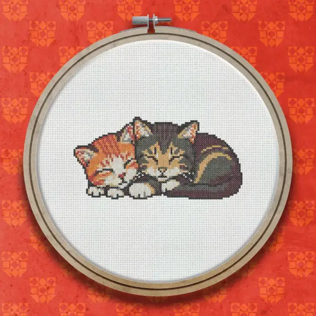 Sleeping Cats cross stitch pattern