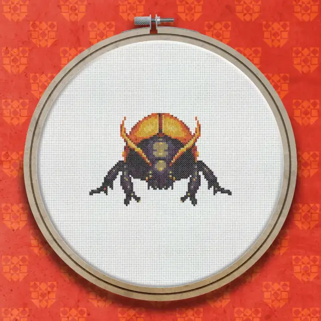Dung Beetle cross stitch pattern