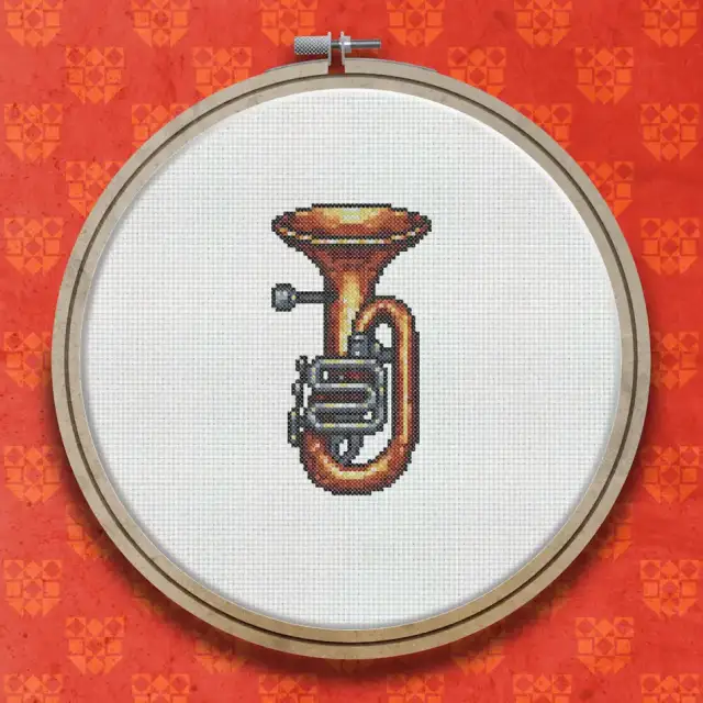 Tuba cross stitch pattern