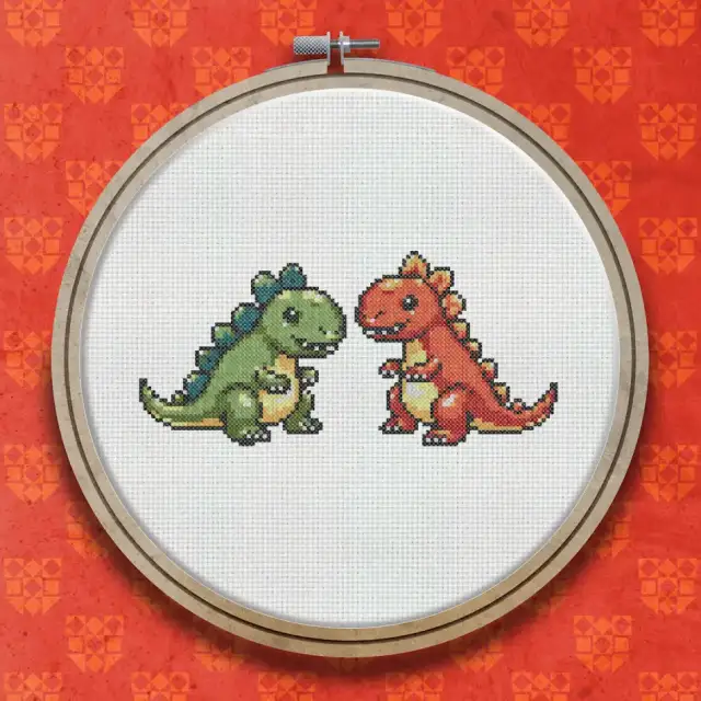 Dinosaurs cross stitch pattern
