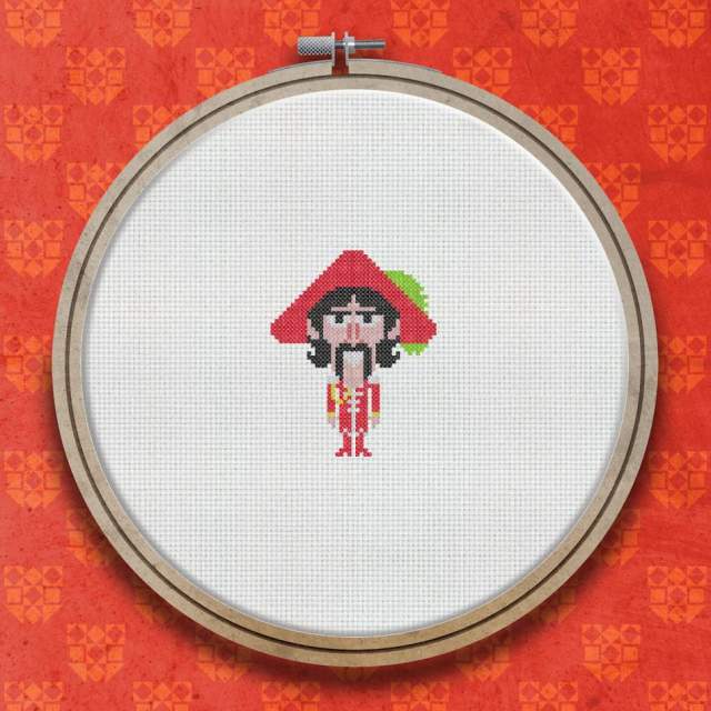 George Harrison cross stitch pattern