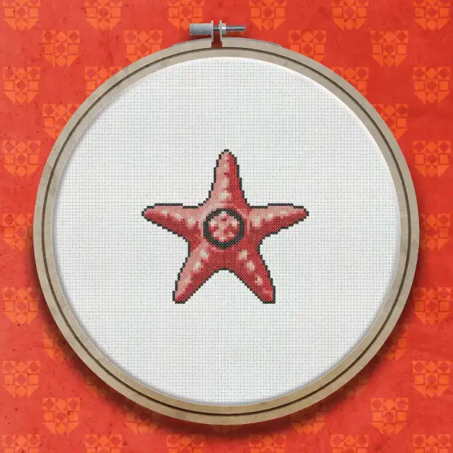 Starfish cross stitch pattern