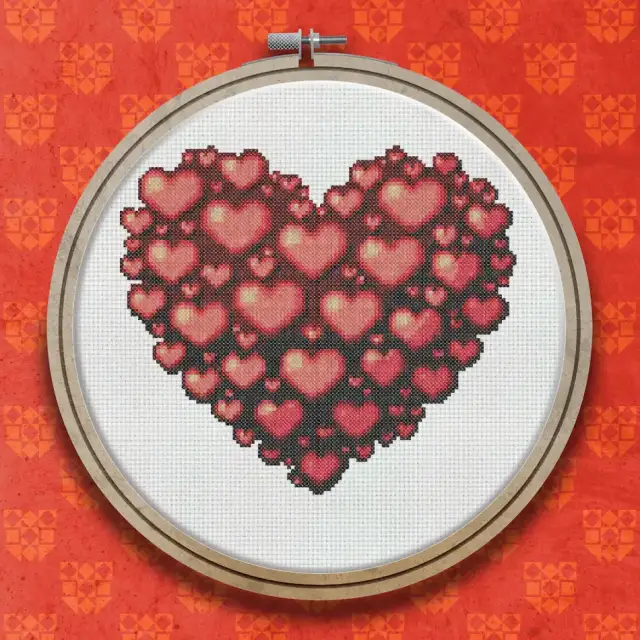 Heart Full of Hearts cross stitch pattern