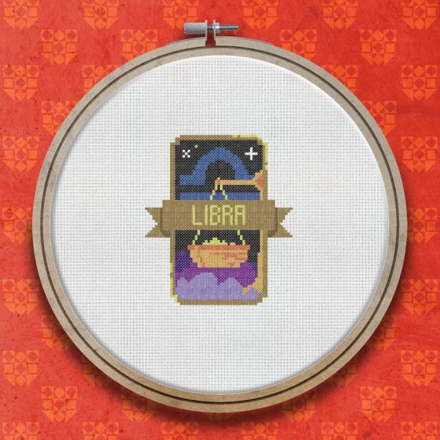 Libra cross stitch pattern