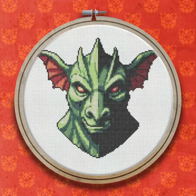 Red-Eyed Gargoyle cross stitch pattern