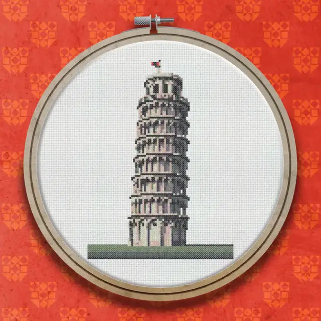 Leaning Tower Of Pisa cross stitch pattern