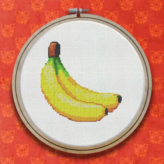 Bananas cross stitch pattern