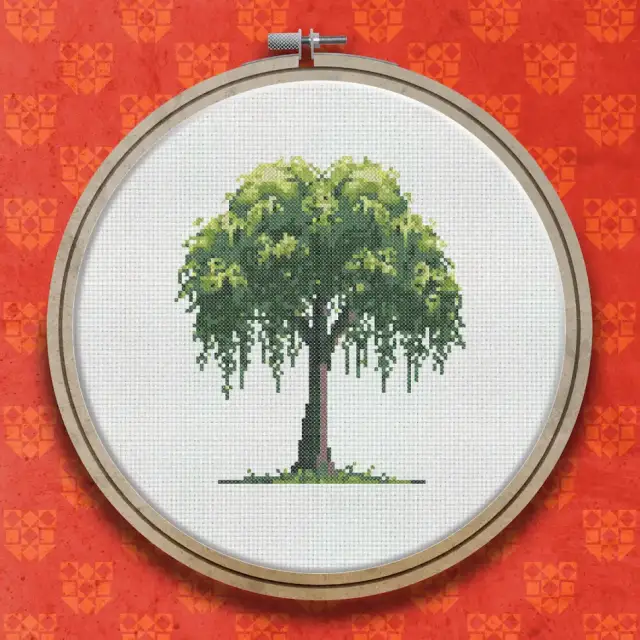 Weeping Willow cross stitch pattern