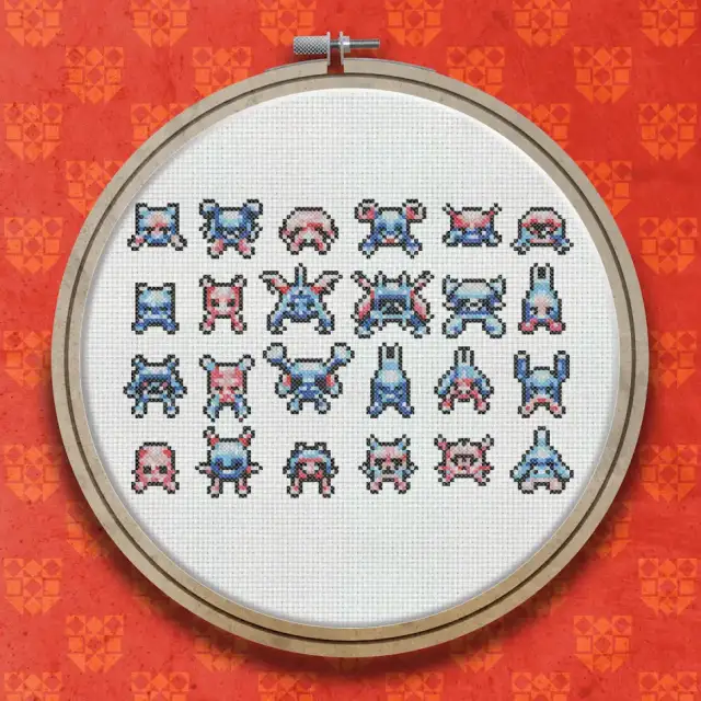 Space Invaders cross stitch pattern