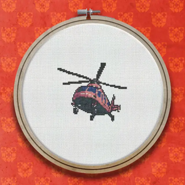 Helicopter cross stitch pattern