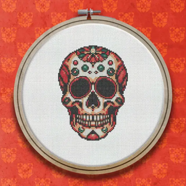 Day of the Dead Skull cross stitch pattern