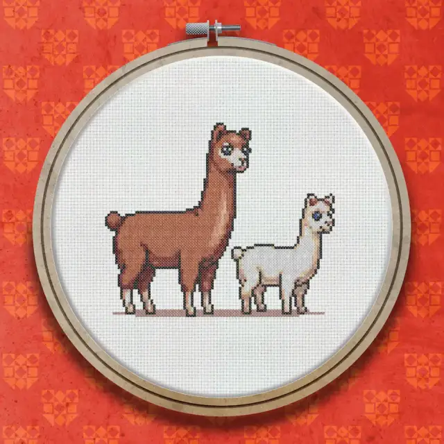 Alpacas cross stitch pattern