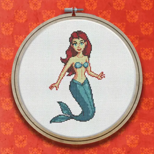 Mermaid cross stitch pattern