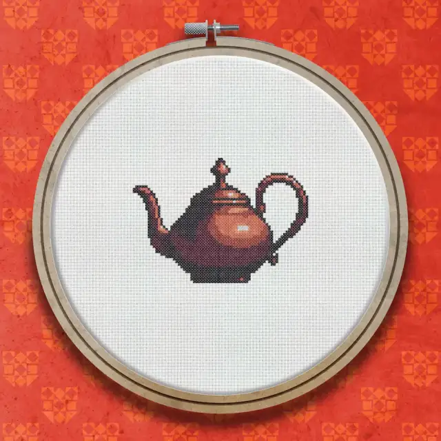 Teapot cross stitch pattern
