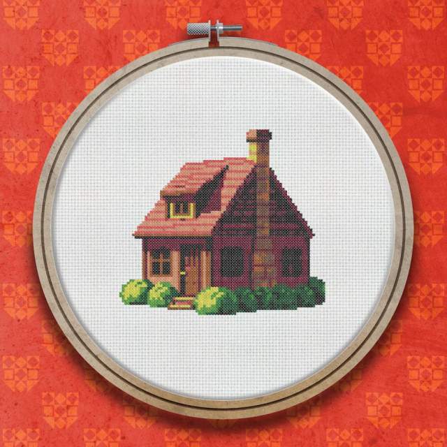 Cottage cross stitch pattern