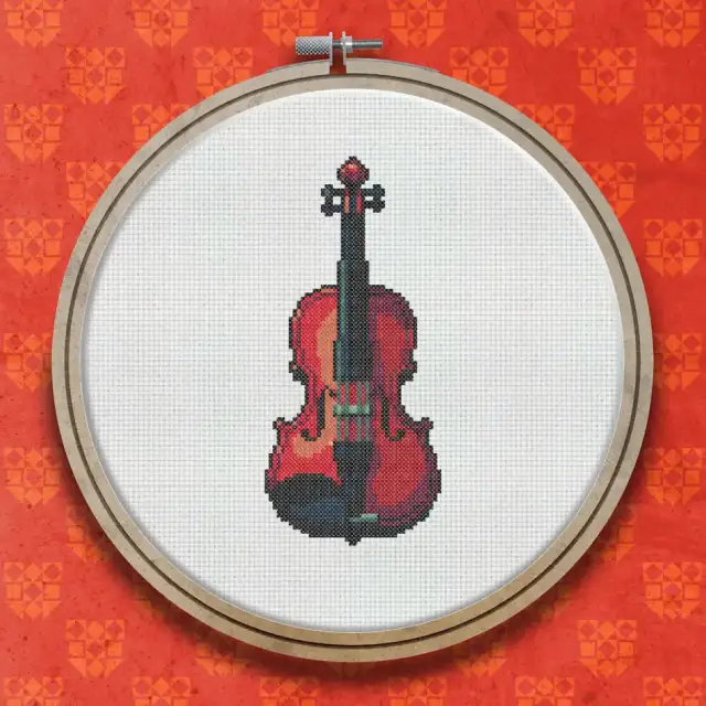 Violin cross stitch pattern