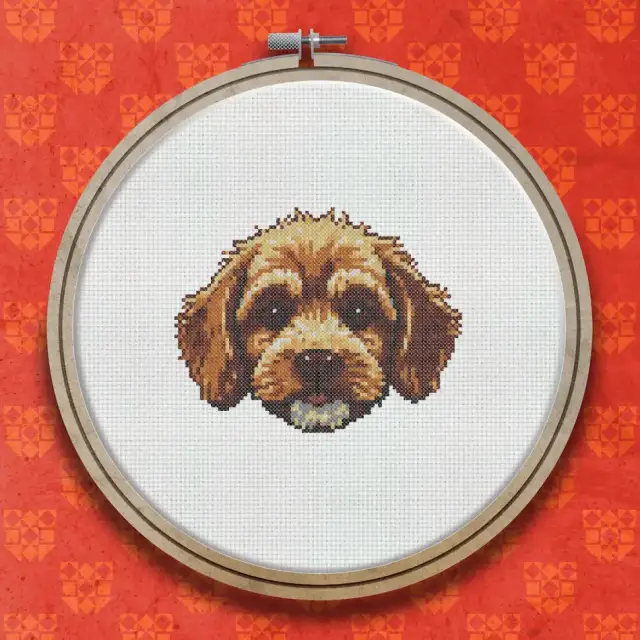 Cavapoo Dog cross stitch pattern