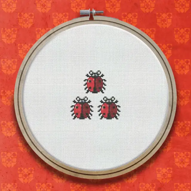 Ladybirds cross stitch pattern